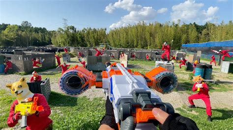 Nerf War Amusement Park Battle 13 Nerf First Person Shooter Youtube