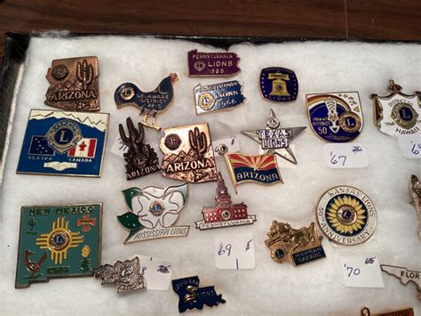 Lions Club Pins Approx 100 Vintage Lions Pins 50s 60s 70s And 80