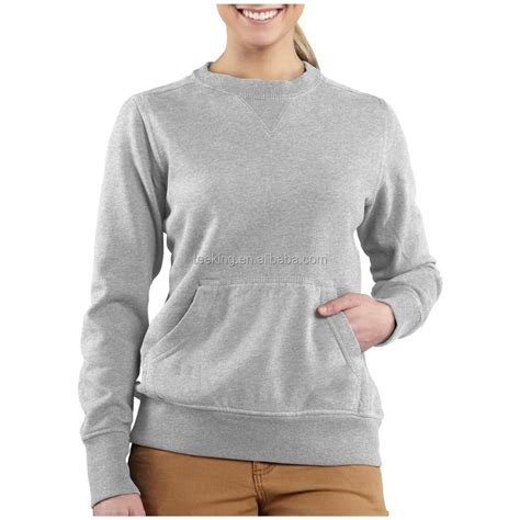 Womens Kangaroo Pocket Crew Neck Sweatshirt Buy Crewneck Sweatshirt