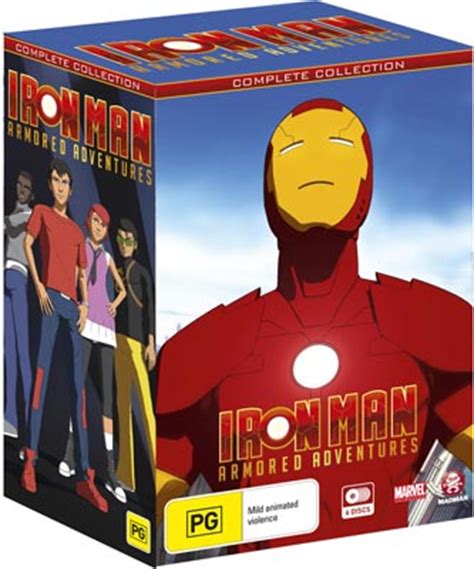 After ghost stole the specs to the iron man armor and learned that tony was iron man, tony decides to cut his losses and reveal his identity to the world. Iron Man Armored Adventures Box set | Girl.com.au