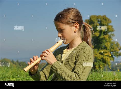 Child Playing Recorder Stock Photo Alamy