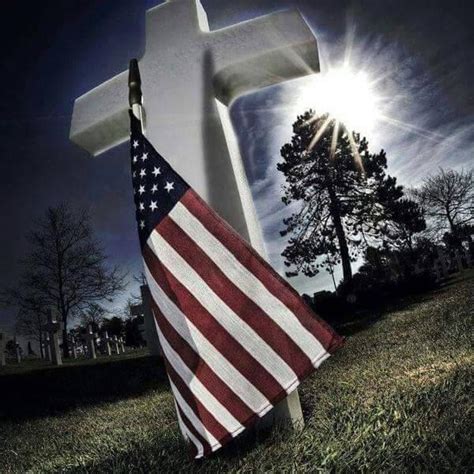Veterans Daymemorial Daygravetombstonecrossflag God Bless