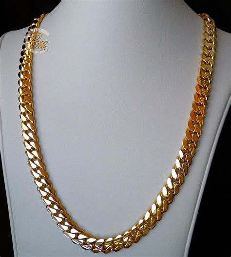 Solid 14k Gold Miami Mens Cuban Curb Link Chain Necklace 24 Heavy 196