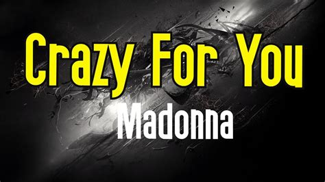 Crazy For You Madonna Original Karaoke Sound Youtube