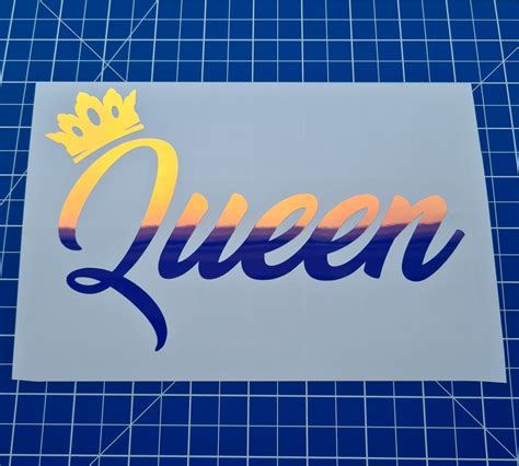 queen sticker queen with crown vinyl decal crown sticker etsy