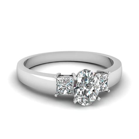 Diamond wedding band is soldered onto engagement ring. 1 Carat Diamond Oval 3 Stone Engagement Ring In 14K White ...