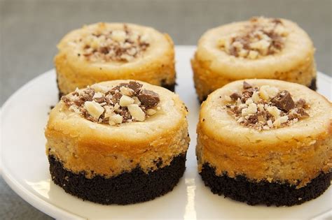 Peanut Butter Mini Cheesecakes With Chocolate Cookie Crust Bake Or Break