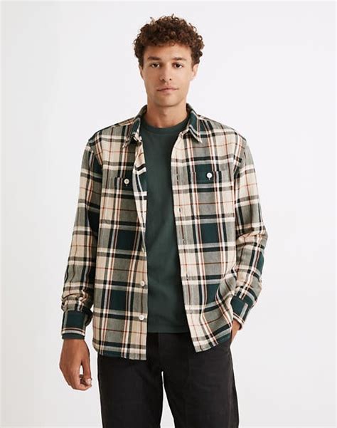 Madewell Twill Easy Long Sleeve Shirt In Peterson Plaid