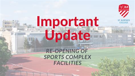 Update Re Opening Of Sports Facilities And Health And Fitness Centre