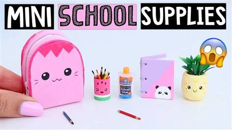Diy Real Miniature School Supplies Notebook Backpack And More Diy