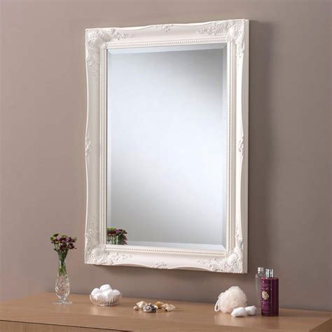 Decorative Ornate Antique French Style White Wall Mirror Hd365
