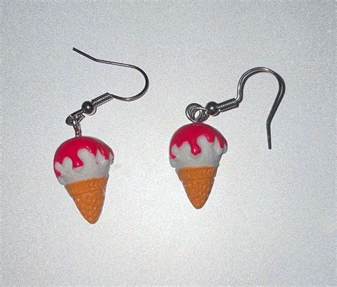Ice Cream Cone Dangling Earrings Etsy