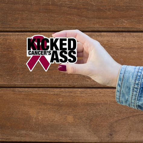 Kicked Cancer S Ass Stickers Custom Cancers Stickers Etsy