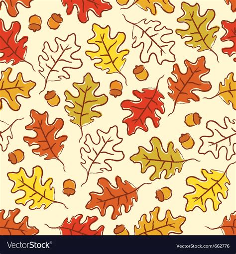 Oak Leaves And Acorn Seamless Pattern Royalty Free Vector
