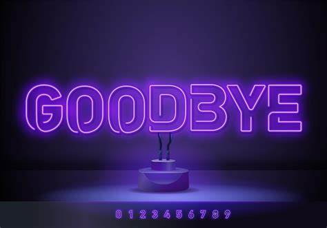Premium Vector Good Bye Neon Text Vector Design Template Good Bye