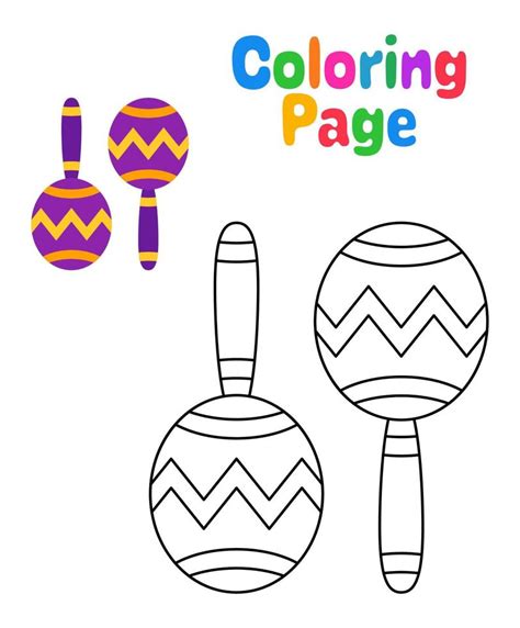 Coloring Page With Maracas For Kids 17770198 Vector Art At Vecteezy