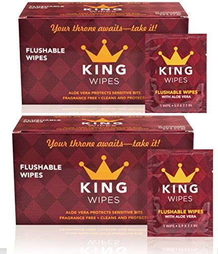 King Flushable Wipes 2 Boxes Of 30 Fragrance Free Individually Wrapped Single Travel Wet Wipes