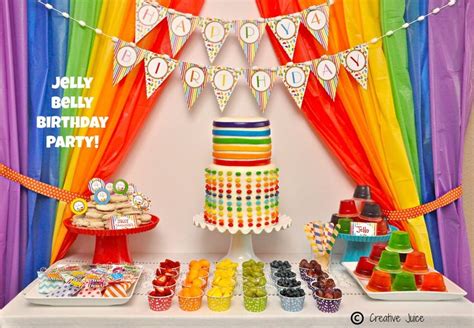 Rainbow Jelly Bean Birthday Party Ideas Rainbow Parties 40th Birthday Party Themes Rainbow