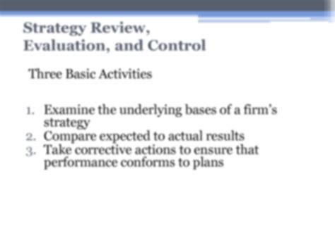 Solution Strategy Review Evaluation And Control Presentation Studypool