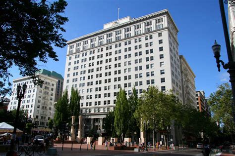 Pioneer Park And American Bank Buildings On Pioneer Square Portland Or