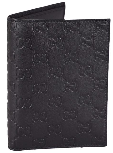 Buy 1 item save 3%, 2 items save 6%, 4 or more save 10%. Gucci Men's Black Leather GG Guccissima Passport Holder Bifold Wallet >>> Be sure to check out ...