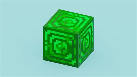3d Minecraft Emerald Block Turbosquid 2070124