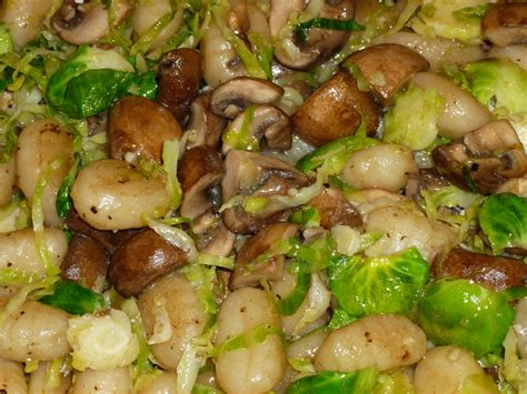 April S Appetite Crispy Gnocchi With Brussels Sprouts Mushrooms