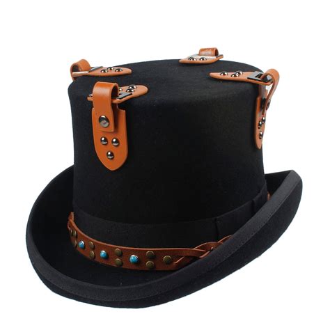 Buy 135cm Black Steampunk Top Hat For Women Men Wool