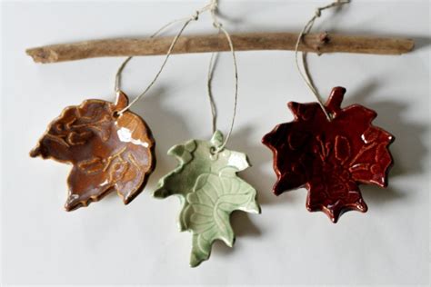 Turning Over A New Leaf Set Of 3 Hanging Colorful Ceramic Etsy