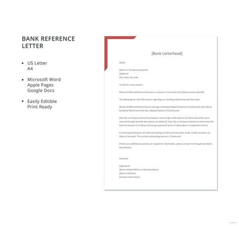 Carr, at sincerely, signature name & title of bank personal (bank stamp). 8+ Sample Bank Reference Letter Templates - PDF, DOC ...
