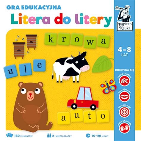 Gra edukacyjna Litera do litery dla dzieci lat Nauka układania wyrazów Nazywanie