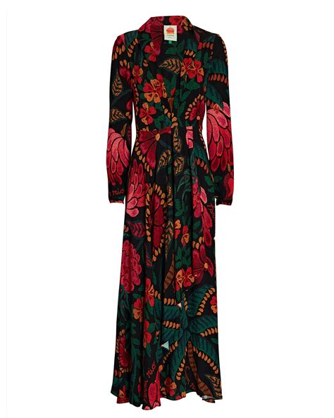 Farm Rio Floral Long Sleeve Maxi Dress Intermix