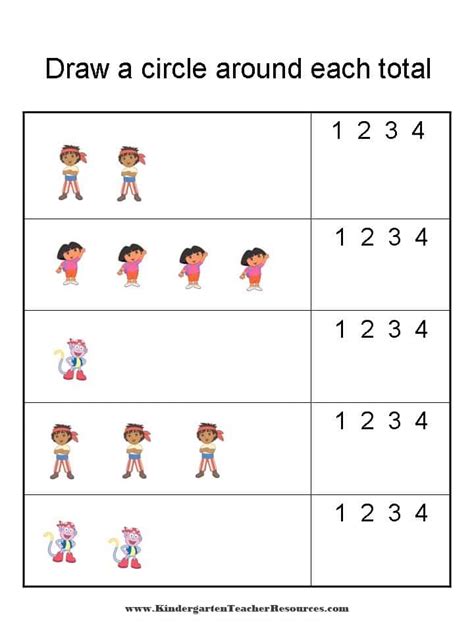 Kinder Worksheets Working With Numbers 3 And 4