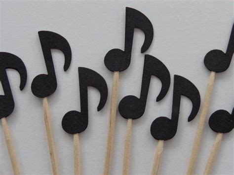 Music Note Party Picks Cupcake Toppers Many Colors Available Etsy