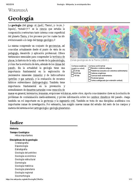 Geología Wikipedia La Enciclopedia Libre Pdf Geología Earth