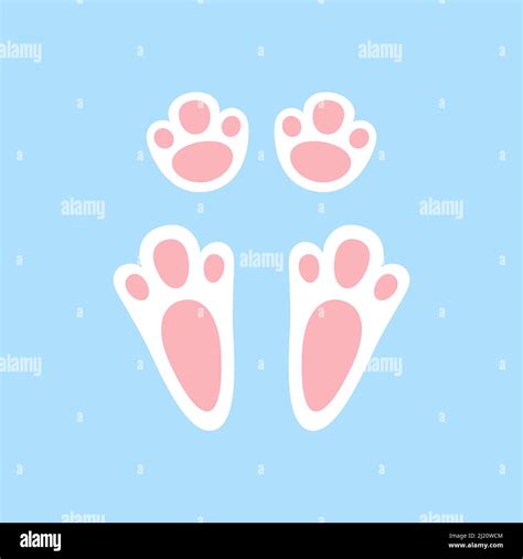 Cute Easter Bunny Paw Rabbit Or Hare Footprint Bunny Foot Prints On
