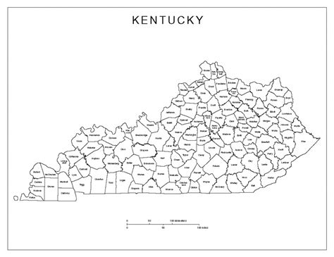 Kentucky State Map With Counties Printable Map Ruby Printable Map