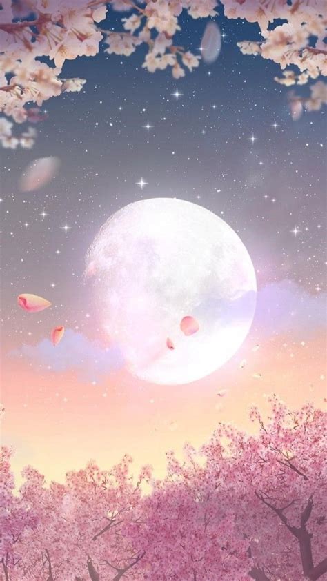 Aesthetic Pastel Moon Background Landscape K0nem