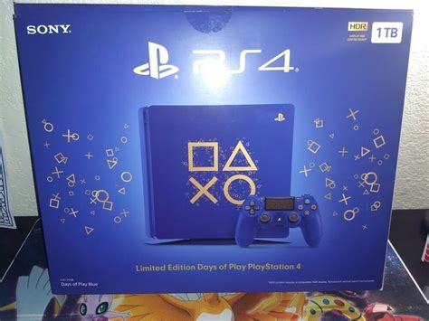 Opened Limited Edition ️ Blue Sony Playstation 4 Ps4 Days Of Play 1tb