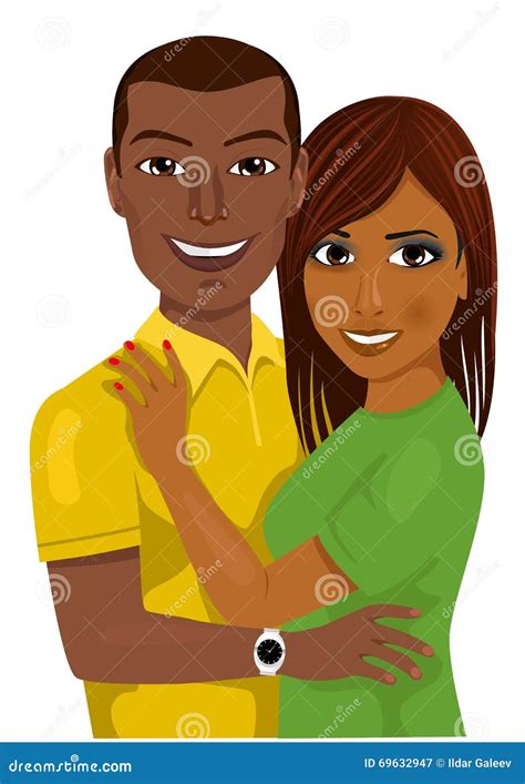 African American Couple Hugging Together Stock Vector Illustration Of