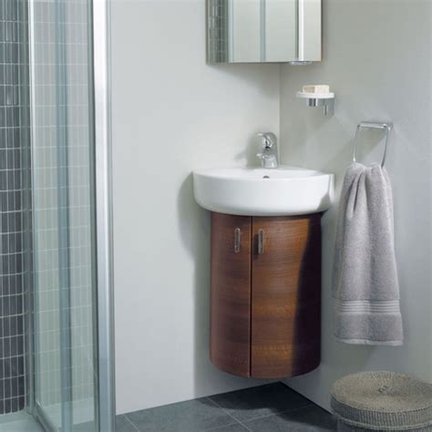 Ideal Standard Concept 370 X 380mm Gloss Walnut Wall Hung Corner Vanity
