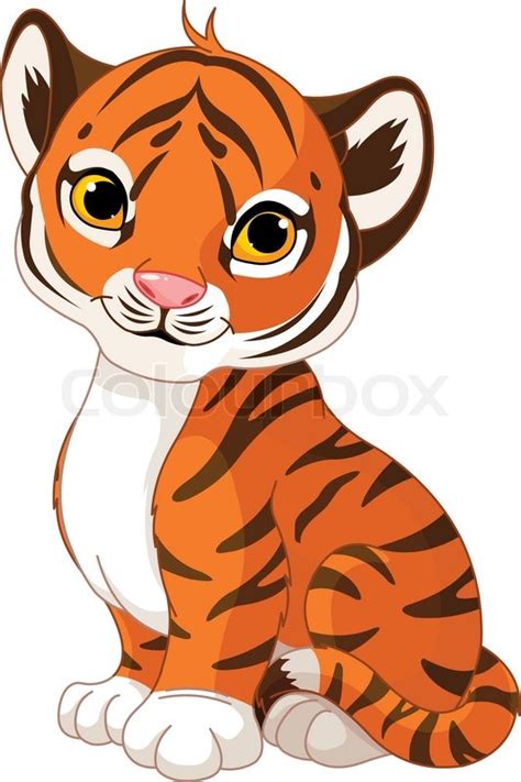 Cute Tiger Cub Stock Vector Colourbox