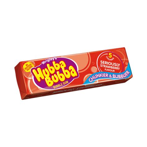Hubba Bubba Seriously Strawberry Flavour Bubble Gum 5 Chunky Chews We