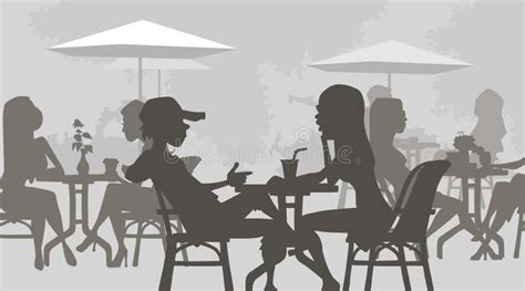 Couple Dining Silhouettes Stock Vector Illustration Of Silhouetted