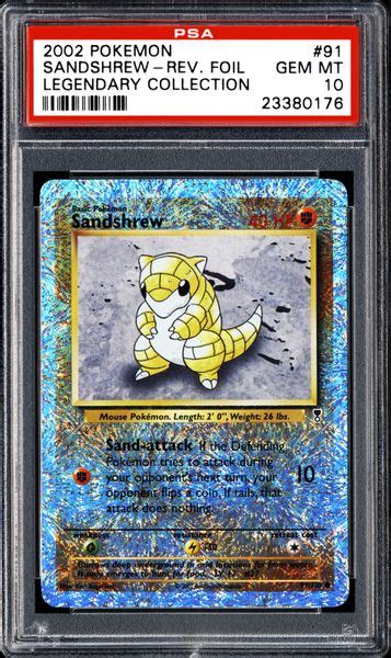 Pokemon.com administrators have been notified and will review the screen name for. 2002 Nintendo Pokemon Legendary Collection Sandshrew-Reverse Foil | PSA CardFacts™