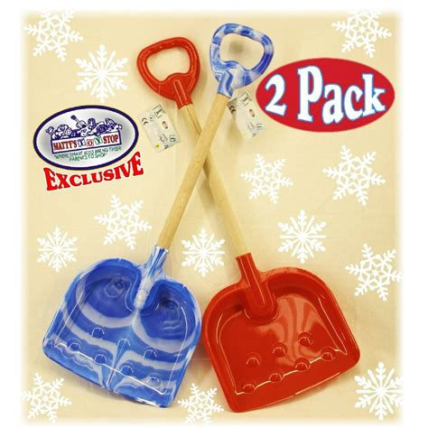 Mattys Toy Stop 28 Heavy Duty Wooden Snow Shovels With Plastic Scoop