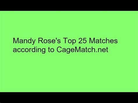 Mandy Rose Top Matches According To Cagematch Net Youtube