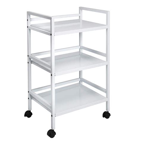Honey Can Do 3 Tier Steel 4 Wheeled Utility Cart In White Crt 09622