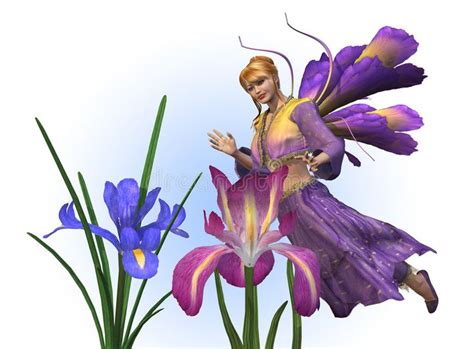Download Flower Fairy With Irises Stock Illustration Illustration Of