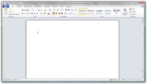 First Looks At The Microsoft Office 2010 Technical Preview With